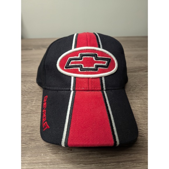 Chevrolet Hat Cap Black Red Adjustable Steve & Barrys Bowtie Logo Racing - Picture 1 of 7